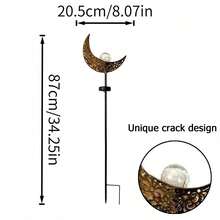 1pc Solar Powered Moon Lawn LED Light - Elegant Romantic Moon Shaped Design, For Garden Path, Gazebo, Flowerbed, Lawn, Wedding - Moon - View 11