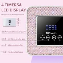 Lampada UV LED ricaricabile per unghie, senza fili, lampada per asciugatura unghie con strass scintillanti, adatta per unghie in gel, strumenti professionali per unghie, uso domestico e in salone - Multicolore - Visualizzare 7