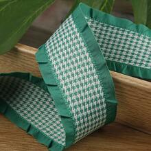 Ruffle Edge Houndstooth Pattern Woven Ribbon DIY Clothing Bag Hat Accessory Bow Hair Ornament Flower Cake Gift Tie - Multicolor - View 17