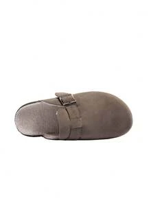CAMEL CROWN Ken Shoes 男士真皮內裡羊羔毛套腳式包頭拖鞋 半穆勒鞋 - 灰色 - 查看 4