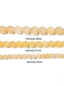1 String Natural Stone Yellow Chalcedony Loose Round Accessories Beads For Lovers Holidays Gifts For Jewelry Making Diy Bracelet Accessories 6 8 10mm - Yellow - View 7
