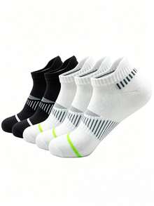 6/12 Pairs New Men's Summer Plus Size Sports Short Socks, Mesh Breathable, Simple Versatile Invisible Socks - Multicolor - View 3