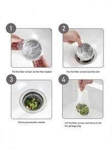 100-1000pcs White Kitchen Sink Filter Bags - Disposable Mesh Drain Strainers, Fine Mesh Fabric | Anti-Clogging Elastic Trash Net, Suitable For Sinks, Wash Basins And Floor Drains | Reusable Sturdy Corner Mesh Filter And Drain Rack - View 4