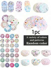 10/3 Pcs Reusable Waterproof PEVA Shower Caps, Random Color Multi-Purpose Bath Caps For Hair Mask, Dyeing, Drying & Kitchen Oil-Proof Dust Protection - A - View 8