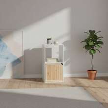 KIWI MOBLEKIT | Wooden Shelves For Storage And Decoration, Cube Or Rectangular Models With Door Or Drawer Options, Modern Auxiliary Furniture For Living Room, Bedroom Or Office - 雙隔層書架 30x29.5x58.5 公分 白色 - 查看 4