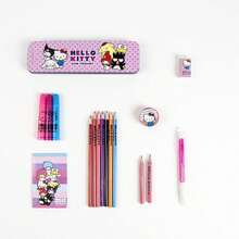 Hello Kitty Cerdá 和朋友們女孩著色文具套裝 - 官方授權，金屬盒尺寸 18.4 x 4.8 x 2 厘米，內含彩色鉛筆、馬克筆和筆記本，返校必備好禮 - 選項 6 - 查看 5