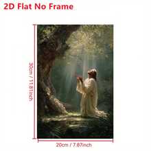 2D flaches, rahmenloses 1 Stück Jesus Christus Gethsemane Garten Leinwand Ölgemälde Friedliche christliche Wanddekoration, geeignet für Kirche, Büro, religiöse Dekoration, Jesus betend im Garten, perfekt für Raumdekoration - C - Übersicht 5