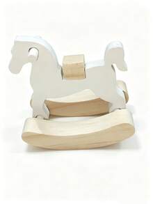 1pc Cartoon Wooden Horse Decorative Ornament For Baby Room, Mini Desktop Decor - Multicolor - View 6
