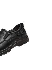 CAMEL CROWN Men's Outdoor Casual Shoes With Fleece Lining, Warm, Soft And Comfortable Cowhide Thick Sole. - Black - View 2