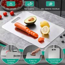 1 Piece Multi-Functional Titanium Kitchen Cutting Board (Multiple Sizes Available: S-11 Inch, M-13 Inch, L-18 Inch) – Double-Sided Design, Easy To Clean, Dishwasher - 1PC - 查看 3