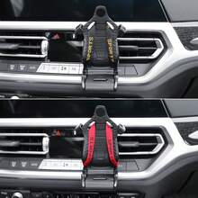 Soporte para teléfono estilo asiento de carreras para rejilla de ventilación del coche, diseño de clip metálico, apto para todos los smartphones, con rotación de 360° - Multicolor - Ver 10