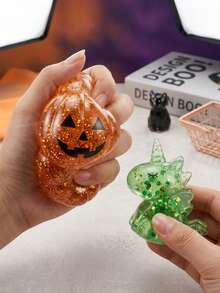 Halloween Blind Box Squishy Toy, 1 Random Piece, Cute Semi-Transparent Pumpkin Unicorn Rabbit, Stress Relief Fidget Toy, Kids Style, Spooky Party Favor, Halloween Gift Bag Filler, Novelty Gift - Multicolor - View 5