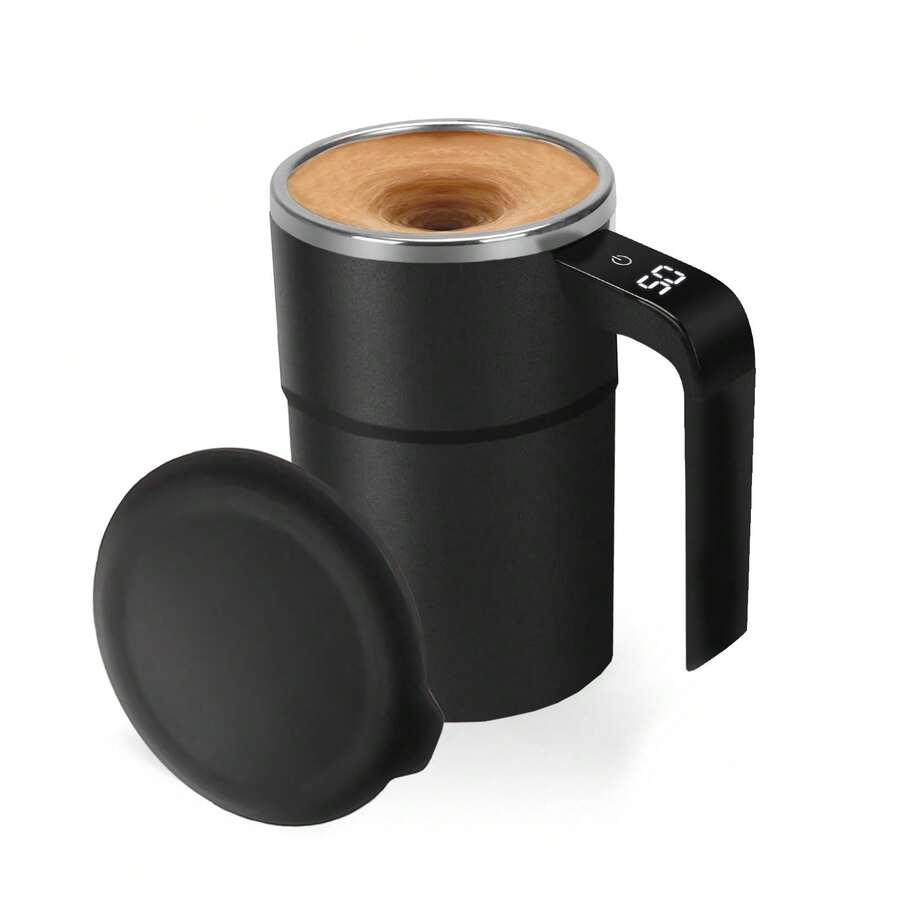FollowBreak Magnetic Electric Stirring Cup, Detachable Stirring Accessory, Equipped With Temperature Display And Countdown Timer, Suitable As Home Gift For Coffee, Milk, Juice Stirring Tool - 155mAh - Multicolor - View 1