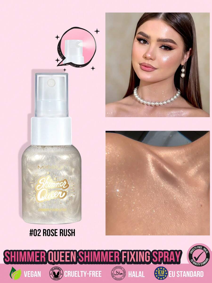 MISSLYN 1Pc Daylight Angel Matte Fixing Spray, Ultra Fine Mist, Long-Lasting Makeup Setting Mist, Oil Control, Face Makeup Setting Mist, Y2K/Daily/Party, Long-Lasting/Soft Glam/Natural Glow, Setting Spray, Halloween Makeup - #02 Demam Mawar - View 1
