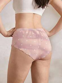 Aesletic Women's Home Panties & Sleepwear, Side Slit Ruffle Hem Comfortable Sexy Underwear, Suitable For Home And Sleep - Pink - View 1
