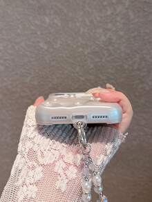 珍珠白 3D 波浪紋手機殼 + 水鑽腕帶，適用於 iPhone 18 Pro Max/18 Pro/18/17 Pro Max/17 Pro/17 Air/17/16 Pro Max/16/16 Pro/16 Plus/16e/15/15 Pro Max/15 Pro/15 Plus/11/12/13/14 Pro Max/11 Pro/11 Pro Max/12 Pro/12 Pro Max/13 Pro/13 Pro Max/14 Pro/14 Pro Max/14 Plus，軟殼極簡創意款 - 高級珍珠白 - 查看 11