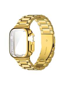 2 Stücke Gold Kompatibles Armband 38mm 40mm 41mm 44mm 45mm 49mm 42mm 46mm und Uhren Schutzhülle Bildschirmschutzfolie Serie SE/S10/S9/S8/S7/S6/S5/S4/S3/S2/S1, Herren- und Damenaccessoires Essentiell für Sommer Strandaktivitäten und Partys, Muttertagsgeschenk, Edelstahl Schmuck, Abschluss- und Schulanfangsgeschenke - Gold - Übersicht 13