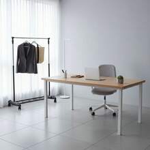 KIWI MOBLEKIT | Free-Standing And Expandable Clothes Racks In Metal And Wood, Clothing With Adjustable Options, With Wheels Or Shelves, Organizers For Bedroom, Entryway And Home - 黑銀 82x42x90-160 厘米 - 查看 7