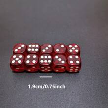 Easytoday 10 piezas de dados grandes de acrílico transparente rojo de 19mm/0.75 pulgadas con bordes redondeados para discoteca, bar, KTV y entretenimiento - Rojo - Ver 4