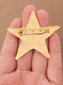 SUPBORA 1pc Fashionable Silver/Gold Color Minimalist Ocean Starfish Brooch Pin, Fashion Sea Star Marine Style Brooches Lapel Pins For Women Jewelry Gift - Gold and Silver - View 5