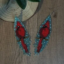 AHAYA Bohemian Beaded Bird Pattern Long Tassel Earrings, Seed Beads Handmade Glass Bead Jewelry, Suitable For Daily Wear And Gifts - Bird - View 8