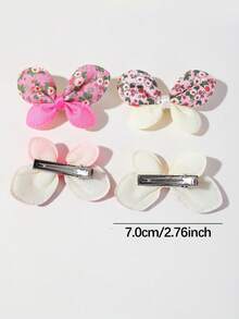 10pcs Girls Polka Dot Plaid Print Fabric Bow Hair Clips Cute Princess Hair Clips Bangs & Loose Hair Clips Hair Accessories For Daily Use - 彩色 - 查看 4