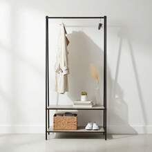 KIWI MOBLEKIT | Free-Standing And Expandable Clothes Racks In Metal And Wood, Clothing With Adjustable Options, With Wheels Or Shelves, Organizers For Bedroom, Entryway And Home - 黑色置物架 80x40x160厘米 - 查看 4