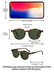 1 paire de lunettes de mode vintage style street pour homme, ovales, personnalisées, avec rivets et imprimé léopard - Imprimé léopard - Voir 5
