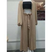 Fashionable New Women Spring Summer Sexy Coat 3 Piece Set - 杏色 - 查看 4