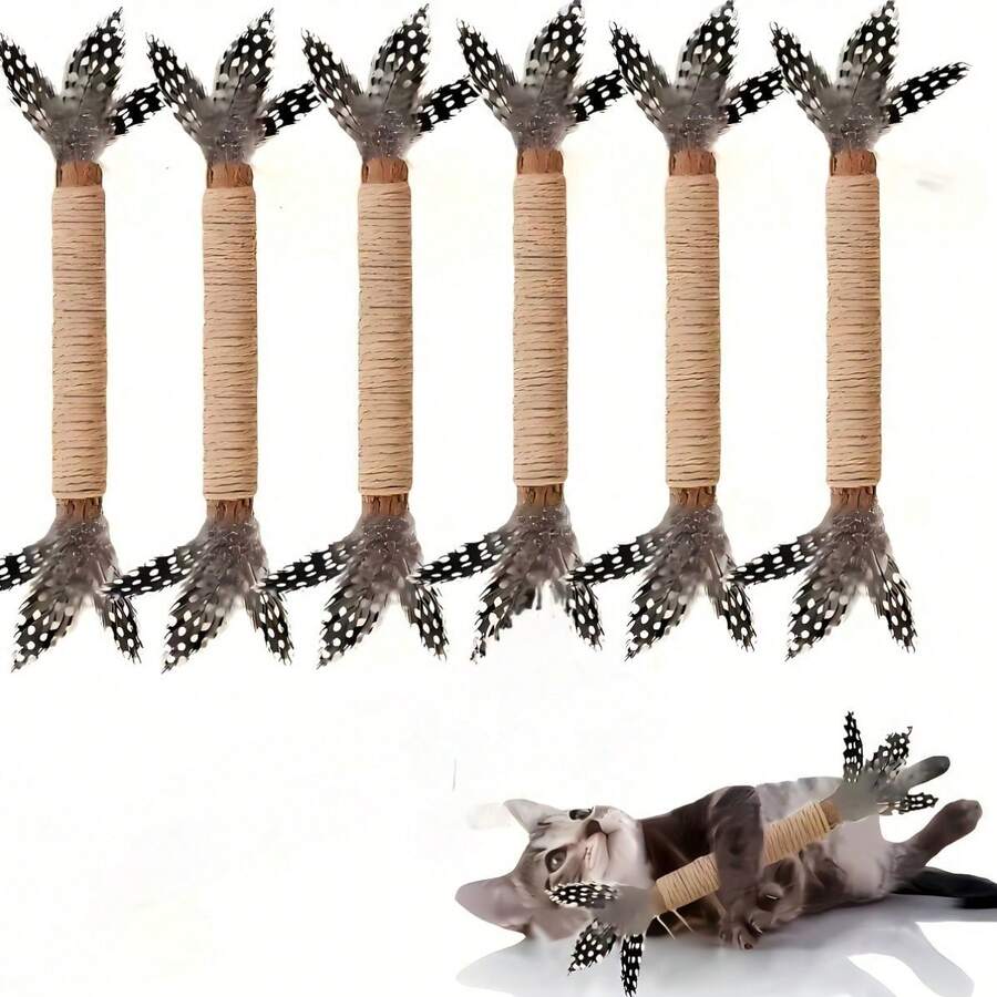 5 Peças Brinquedos de Mastigar para Gatos Feitos à Mão, Feitos de Material Durável, Perfeitos para a Saúde Dental e Hora de Brincar do Gato. Estes Brinquedos Incluem Bastões de Mastigar e Bastões de Chute, Sem Necessidade de Baterias. - Multicolorido - Visão 1