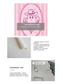 1pc Frameless Pink Halloween Ghost Cowgirl Art Canvas Poster Print, Cute Spooky Western Decor For Bedroom, Living Room, Apartment, Dorm, Kitchen, Room Decor Bedroom, Prints For Wall, Vintage Decor & Best Gift Choice - Cartoon - View 9