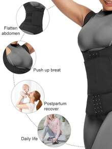 Women's Sports Waist Trainer Shaping Vest Body Shaper With 3 Rows Of Hooks, Tummy Control, Bust Support, Fitness Waist Cincher, Belly Fat Reduction - Girdle - View 2