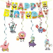 SpongeBob SquarePants 全新黃色主題派對裝飾套裝 蛋糕插牌 生日橫幅 掛飾 - 查看 4