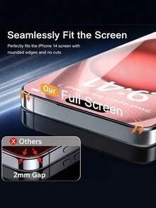 2pcs Full Screen Anti-Peeping Tempered Glass Screen Protector, Compatible With IPhone 18/17/16/15 Pro Max/14 Plus, Also Compatible With IPhone 16/15/14/13/11 Pro/X/XS Max/17e, Privacy Screen Protector, Birthday Gift For Family And Friends, Essential Phone Accessory - Clear - View 6