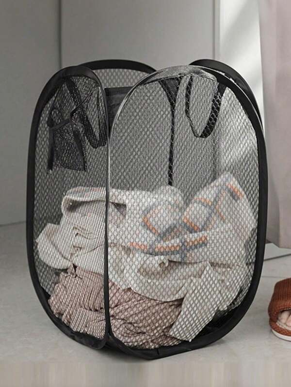 Laundry Basket, Foldable Laundry Basket, Portable Mesh Household Storage Basket, Dirty Clothes Storage Basket, Dirty Clothes Storage Box, Home Toy & Miscellaneous Storage Box, Home Hanging Basket Frame Bucket, Laundry And Bathroom Supplies, Bathroom Accessories, Bathroom Gadgets, Christmas Decorations