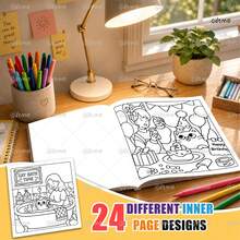 Mama Cat3: Creative Coloring Book For Teens, Includes 5 Random Stickers, 24 Pages Of DIY Doodle, Suitable For Birthday, Anniversary, Valentine's Day, Halloween Gifts, Back To School And Stationery Supplies - Cat Mom 3 - View 3