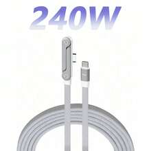 1pc 240W Fast Charging Cable With Stand, Say Goodbye To Wrist And Neck Discomfort! Built-In Foldable Stand, USB C-To-Type-C/Lightning Fast Charging Cable, Compatible With IPhone Series, Series And Other Android Devices, Suitable For Phone/Tablet/Laptop And Other Multiple Devices - 彩色 - 查看 11