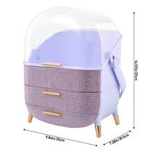 LIVINGANDHOME 14 Colors Multi-Function Makeup Storage Case, Cosmetics Organizer, Jewelry Organizer Case, Finishing Box, Makeup Storage Box, Cosmetic Box, JewelryBox, Makeup Organizer, Makeup Storage Organizer,Cabinet Decorative - Purple - View 11