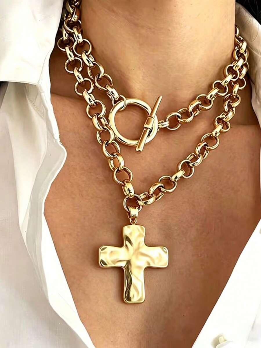 1 Peça Colar de Estilo Minimalista Fashion Vintage Exagerado Old Money para Mulheres, Adequado para Encontros, Férias, Uso Diário, Festa, Aniversário, Presente de Feriado - 1 item - Visão 1
