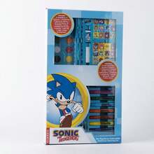 Cerdá Sonic 索尼克著色文具套裝，男女童皆宜 - 藍色禮盒裝，內含水彩顏料、馬克筆、鉛筆、貼紙和配件，官方授權，手工和返校禮物 - 選項 2 - 查看 7