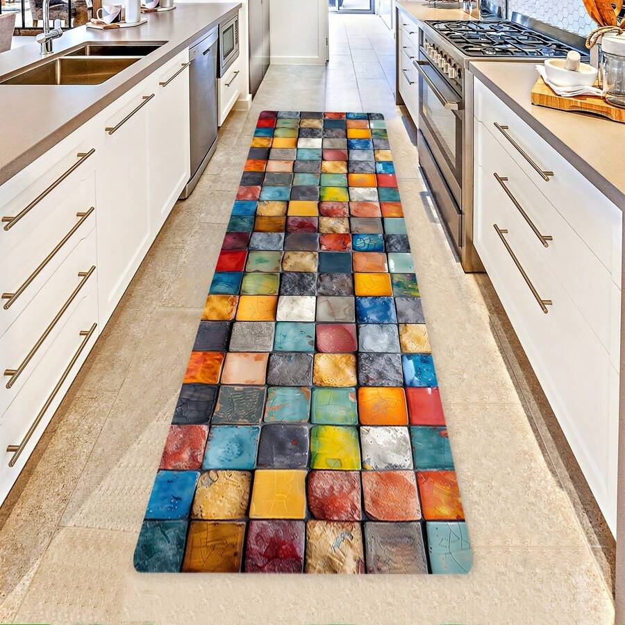 1 buah Karpet Batu Warna-warni Gaya Modern, Karpet Dekoratif, Dekorasi Kamar Tidur, Karpet Kecil, Permadani, Dekorasi Rumah, Karpet Ruang Tamu, Karpet Kecil Ruang Tamu, Karpet Kamar Tidur, Dekorasi Rumah Ruang Tamu, Karpet Luar Ruangan, Karpet yang Dapat Dicuci - Aneka warna 4 - View 1