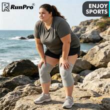 RPPR 2pcs/1 Pair Upgraded Extra Large Ultra-Thin Knee Pads With Extended Straps, High Elasticity Compression Knee Sleeves, Unisex, Plus Size Knee Support, Suitable For Daily Life, Running, Fitness, Yellow/Grey/Black, Weight Range: 45-130kg/99-286lbs - Multicolor - View 10