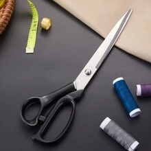 1件 白色邊緣裁縫剪刀：不鏽鋼材質，鋒利耐用，三種尺寸：8英吋、9英吋、10英吋 - 9吋 - 查看 6