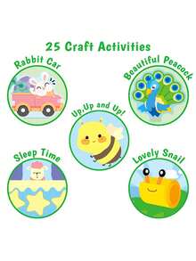 Scissor Skills Craft Kit For Kids Ages 3+ -, 25 Cut & Paste Activities 2 Scissors & Glue Stick Included | Fine Motor Preschool Toy, 3 Levels - Multicolor - View 12