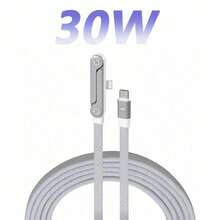 1pc 240W Fast Charging Cable With Stand, Say Goodbye To Wrist And Neck Discomfort! Built-In Foldable Stand, USB C-To-Type-C/Lightning Fast Charging Cable, Compatible With IPhone Series, Series And Other Android Devices, Suitable For Phone/Tablet/Laptop And Other Multiple Devices - 彩色 - 查看 13