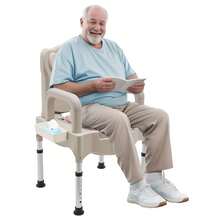 Heavy Duty Height Adjustable Bath Seat Commode Toilet Chair 250kg Adult Senior - Grey White - View 9