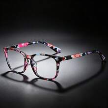 1 Pair Women's Personalized Contrast Color Ditsy Floral Plain Lens Frame Decorative Glasses, Daily Commute No-Makeup Photo-Ready Styling Eyewear Frame - Multicolor - View 3