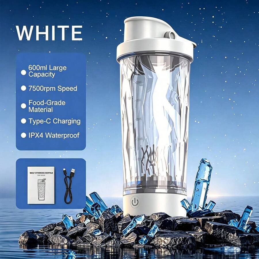Electric Shaker Cup, Suitable For Protein Powder Mixing, Portable Stirring Cup, Rechargeable Shaker Cup, Used For Mixing Coffee Powder, Milk Powder And Protein Powder Liquid Powders (Colorful), Battery Capacity: 500mAh