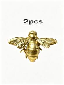 1 pieza Decoración de pared con forma de abeja dorada única y creativa, marco de fotos hecho a mano, accesorio decorativo de insecto, adorno colgante creativo para hogar, fiesta y museo de insectos, regalo personalizado, decoración de insectos - Dorado - Ver 8
