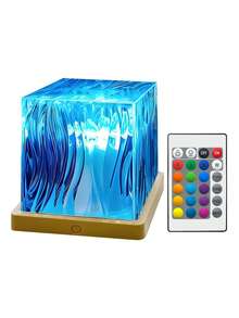 USB Powered Geometric Square Aurora Projector, 16-Color RGB Remote Mood Lamp With Type-C Cable - Multi-color light - View 13